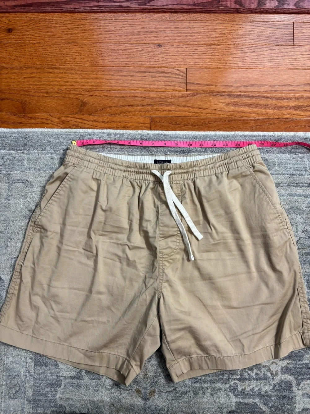 J. Crew Men's Khaki Elastic Waist Flat Front Shorts